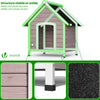 Hundehütte Outdoor aus Holz, mit Bitumendach, abnehmbarem Boden, rutschfest, Grau - vuunot.com