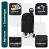 Aluminium Einkaufstrolley Treppensteiger, Trolly Einkaufswagen Klappbar, 2 Räder, Wasserdicht Oxford, 59L, Schwarz - vuunot.com