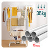 4 Ebenen Wäscheständer Turm mit Rollen 125x62x173 cm Weiß - vuunot.com