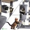 Kratzbaum XXL mit Kratzbrett Sisalseil für Katzen, Katzenbaum 155cm, Grau - vuunot.com