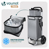 2 Räder Einkaufstrolley Klappbar mit 50L Wasserdichter & Kühlfach, Grau - vuunot.com