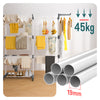4 Ebenen Wäscheständer Ausziehbar, 190x64x170cm Grau-Weiß - vuunot.com