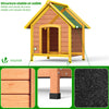Hundehütte Outdoor aus Holz, mit Bitumendach, abnehmbarem Boden, rutschfest, Naturfarben - vuunot.com