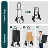 Einkaufstrolley Klappbar mit 6 Räder und Kühlfach, Treppensteiger, 40L - vuunot.com