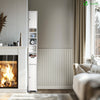 Badezimmerschrank Hoch mit 2 Türen und 1 Schublade, Badschrank Schmal, Badezimmer Hochschrank, 20x20x180cm, Weiss - vuunot.com