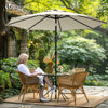 Sonnenschirm für Balkon, 270 cm, Knickbarer Balkonschirm mit Schutzhülle, Beige - vuunot.com