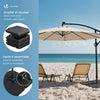 Sonnenschirmständer 4-teilig Schirmgewichte für Ampelschirm Bodenkreuz, Befüllbar mit Wasser oder Sand 60L / 100kg - vuunot.com