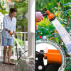 Flexibler Gartenschlauch 15m, Flexibel Wasserschlauch Dehnbarer mit 10 Sprühfunktionen, Messinganschlüssen,Orange - vuunot.com