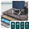 2 Räder Einkaufstrolley Klappbar mit 58L Wasserdichter Tasche, Marineblau - vuunot.com