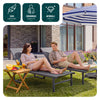 2er Set Sonnenliege Gartenliege aus Aluminium und Textilene 190x62x31cm Grau - vuunot.com