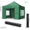Pavillon 3x3m, Wasserdichter Faltpavillon, Faltbar Partyzelt mit 4 Seitenteilen, 4 Sandsäcke, Grün - vuunot.com