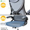 Bürostuhl ergonomisch, Schreibtischstuhl mit Einstellbarer Kopfstütze Grau - vuunot.com