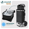 2 Räder Einkaufstrolley Klappbar mit 50L Wasserdichter & Kühlfach, Schwarz - vuunot.com
