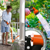 Flexibler Gartenschlauch 45m, Flexibel Wasserschlauch Dehnbarer mit 10 Sprühfunktionen, Orange - vuunot.com