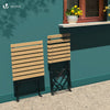 Bistroset 3-teilig, Klappbar Bistrotisch mit 2 Stühlen, Gartenmöbel Set Balkonset Gartengarnitur, Sitzgruppe Metall, Bistro Set Outdoor, Holz - vuunot.com