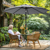 Sonnenschirm für Balkon, 270 cm, Knickbarer Balkonschirm mit Schutzhülle, Grau - vuunot.com