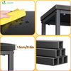 Schmaler Konsolentisch mit 2 Ablagen, Flurtisch aus Metall und MDF, Industrie-design 75×24×75 cm, Schwarz - vuunot.com