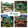 Verstärktes Pavillon 3x3m, Wasserdichter Faltpavillon mit 4 Seitenteilen&Sandsäcke Grün - vuunot.com