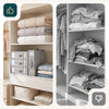 6 Stück Bettwäsche Organizer mit Sichtfenster 38,5x33x12 cm Grau - vuunot.com