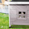 Katzenhaus aus Holz, Katzen Haus Katzenhütte für Draussen Outdoor, Grau - vuunot.com