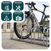 Fahrradständer für 4 Fahrräder, Boden und Wandmontage, Silber - vuunot.com