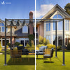 Pergola 3x3m wasserdicht stabil mit Terrassenüberdachung freistehend Outdoor Grau - vuunot.com