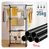 4 Ebenen Wäscheständer Turm mit Rollen 125x62x173 cm Schwarz - vuunot.com