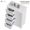Badezimmerschrank mit 4 Schubladen & 1 Schranktür für Badezimmer 30x55x82cm Weiß - vuunot.com
