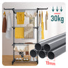 4 Ebenen Wäscheständer Turm mit Rollen 126x63x170 cm Schwarz-Grau - vuunot.com