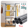 4 Ebenen Wäscheständer Turm mit Rollen 126x63x170 cm Grau - vuunot.com
