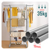 4 Ebenen Wäscheständer Turm mit Rollen 125x62x173 cm Grau - vuunot.com