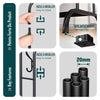 Metall Doppelt Kleiderständer mit Schuhregal und 4 Haken 108x58x146cm Schwarz - vuunot.com