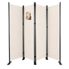 Paravent Raumteiler 4 Teilig Freistehend Stoff Trennwand 228 x 30 x 164 cm Beige - vuunot.com