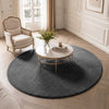 Weicher Kurzflor Teppich Wohnzimmer mit Antirutschmatte ф160 cm Anthrazit - vuunot.com