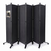 Paravent Raumteiler 6 Teilig auf Rollen Freistehend 340 x 30 x 164 cm Anthrazit - vuunot.com