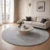 Weicher Kurzflor Teppich Wohnzimmer mit Antirutschmatte ф200 cm Grau - vuunot.com