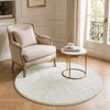 Weicher Kurzflor Teppich Wohnzimmer mit Antirutschmatte ф120 cm Creme - vuunot.com