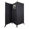 Paravent Raumteiler 3 Teilig auf Rollen Freistehend 262 x 30 x 173 cm Anthrazit - vuunot.com
