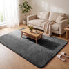 Weicher Kurzflor Teppich Wohnzimmer mit Antirutschmatte 160x230 cm Anthrazit - vuunot.com