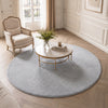 Weicher Kurzflor Teppich Wohnzimmer mit Antirutschmatte ф160 cm Grau - vuunot.com