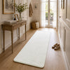 Weicher Kurzflor Teppich Wohnzimmer mit Antirutschmatte 60x180 cm Creme - vuunot.com