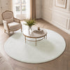 Weicher Kurzflor Teppich Wohnzimmer mit Antirutschmatte ф160 cm Creme - vuunot.com