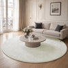 Weicher Kurzflor Teppich Wohnzimmer mit Antirutschmatte ф200 cm Creme - vuunot.com