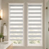 2er Set Doppelrollo klemmfix ohne Bohren, Duo Rollo Klemmrollo für Fenster und Tür, 45x150 cm, Grau - vuunot.com