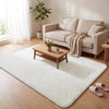 Weicher Kurzflor Teppich Wohnzimmer mit Antirutschmatte 160x230 cm Creme - vuunot.com