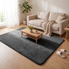 Weicher Kurzflor Teppich Wohnzimmer mit Antirutschmatte 140x200 cm Anthrazit - vuunot.com