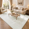 Weicher Kurzflor Teppich Wohnzimmer mit Antirutschmatte 200x300 cm Creme - vuunot.com