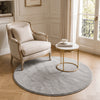Weicher Kurzflor Teppich Wohnzimmer mit Antirutschmatte ф120 cm Grau - vuunot.com