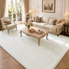 Weicher Kurzflor Teppich Wohnzimmer mit Antirutschmatte 240x340 cm Creme - vuunot.com