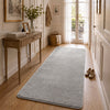 Weicher Kurzflor Teppich Wohnzimmer mit Antirutschmatte 80x200 cm Grau - vuunot.com